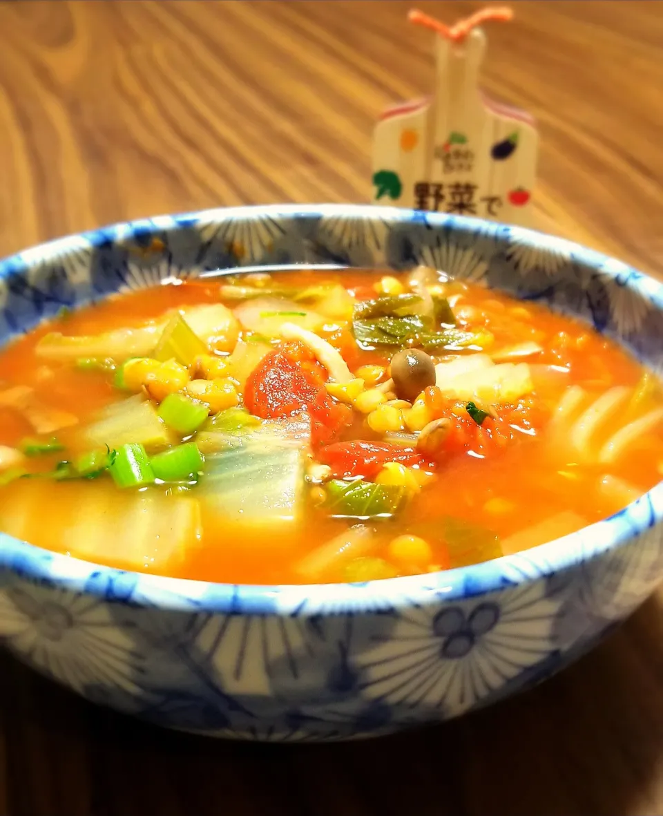 煮るだけ。レンズ豆と色々野菜のトマトスープ|ゆきこさん