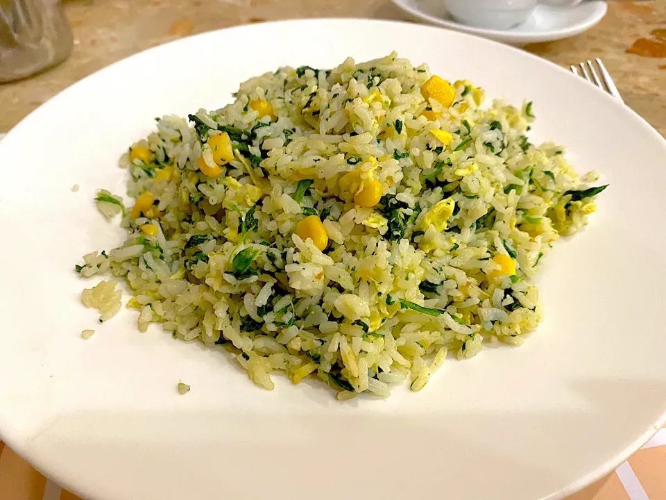 Fried rice with Ginger and spinach|skyblueさん