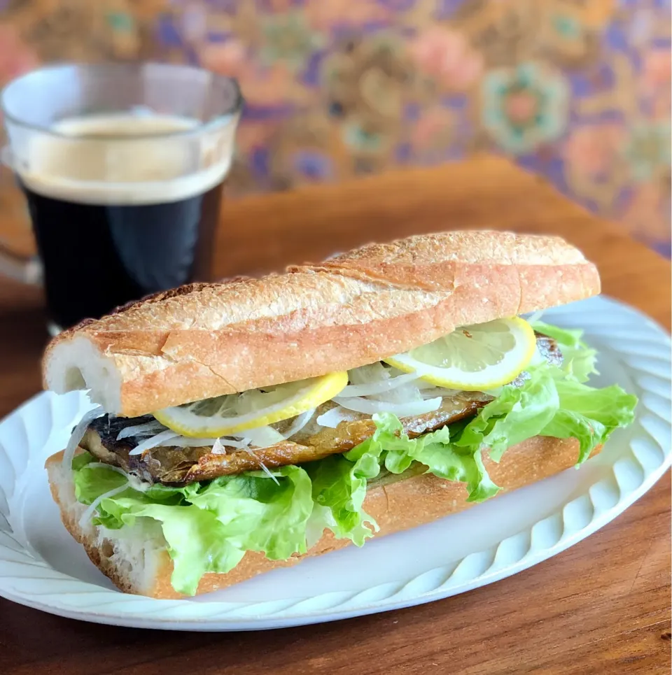 鯖サンド　　Mackerel sandwich|マユマユさん