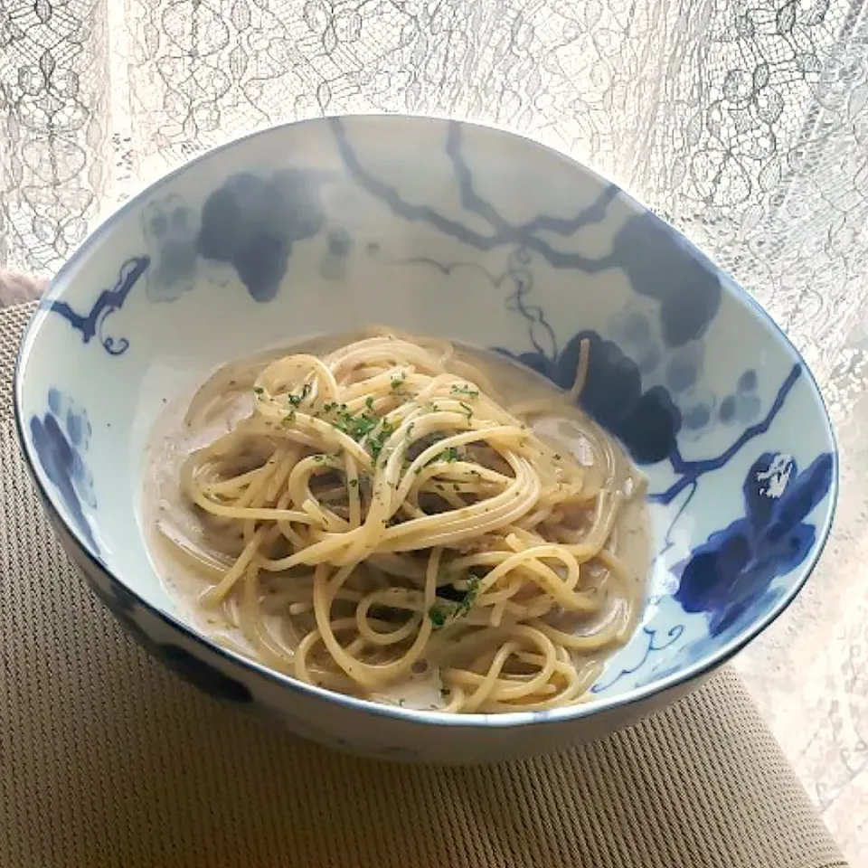 Snapdishの料理写真:岩海苔のクリームパスタ|mi_neneco♪さん