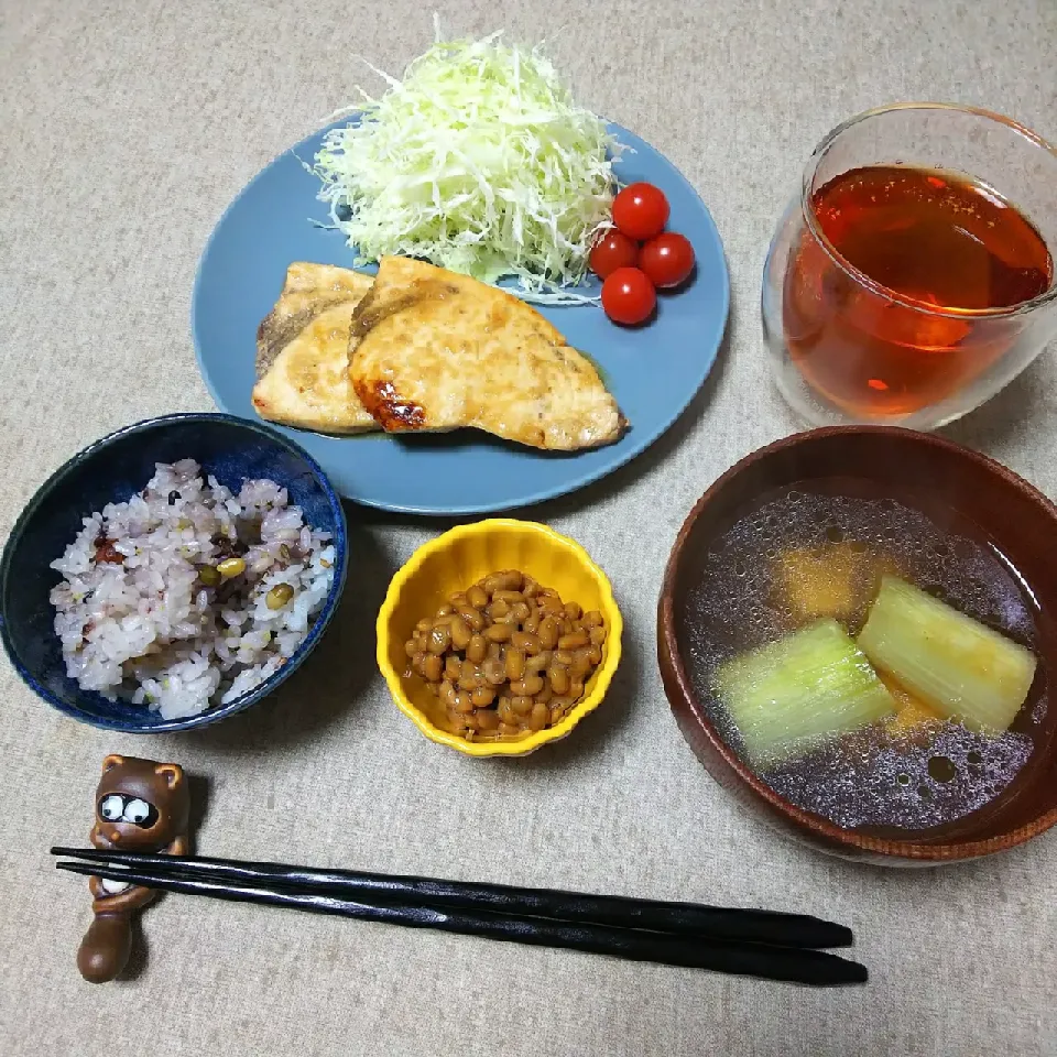 めかじきの照り焼きとねぎま汁|シュワシュワキッチンさん