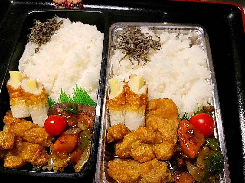 夫弁当、息子弁当|みどりさん