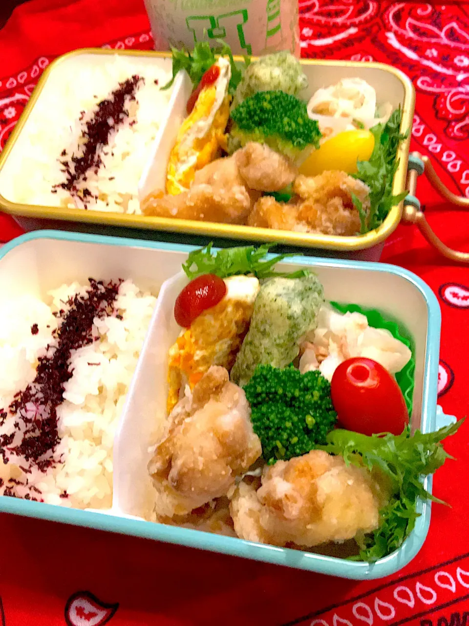 Snapdishの料理写真:2020.10.21  JK＆自分弁当～唐揚げくん🎶|rinrin*mama*さん