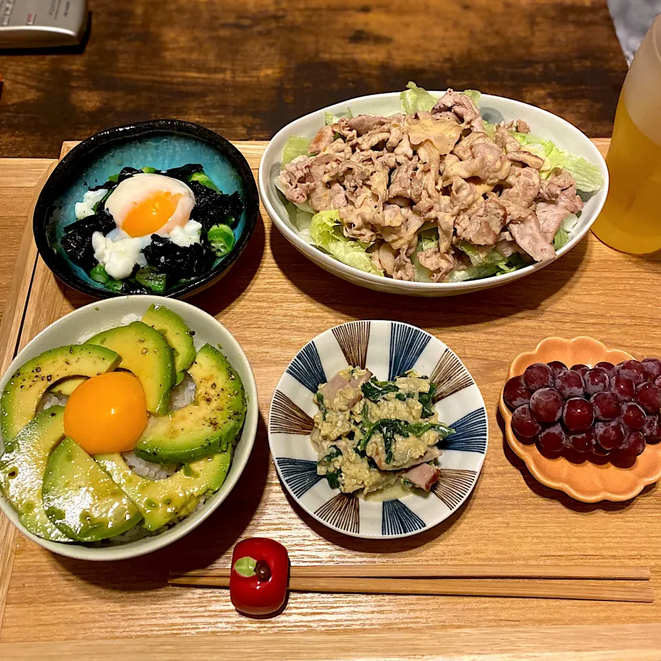 アボカドの漬け丼、黄金焼肉サラダ|なつこさん