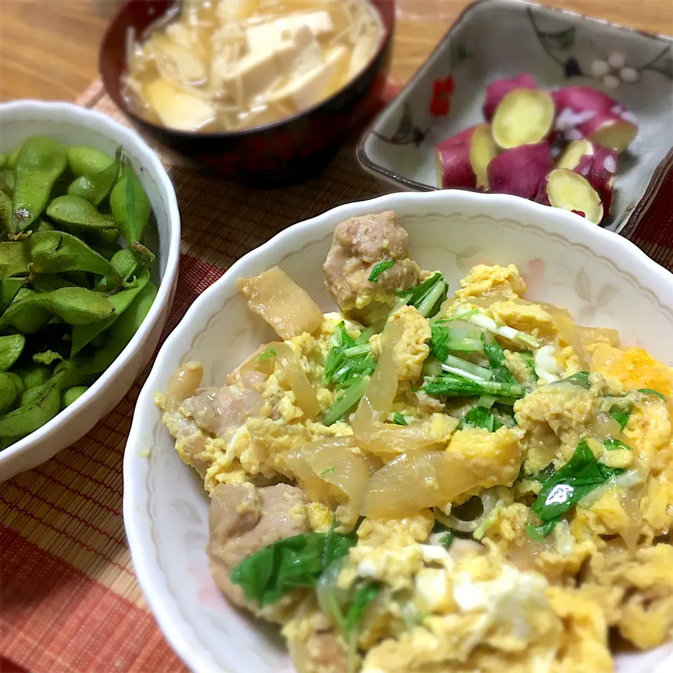 2020/10/20 丹波篠山 黒枝豆、親子丼、さつまいも蒸し|kykyさん