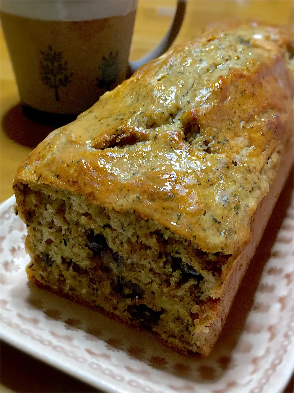 ほうじ茶と甘納豆のしっとりバナナケーキ|ちほんぽさん