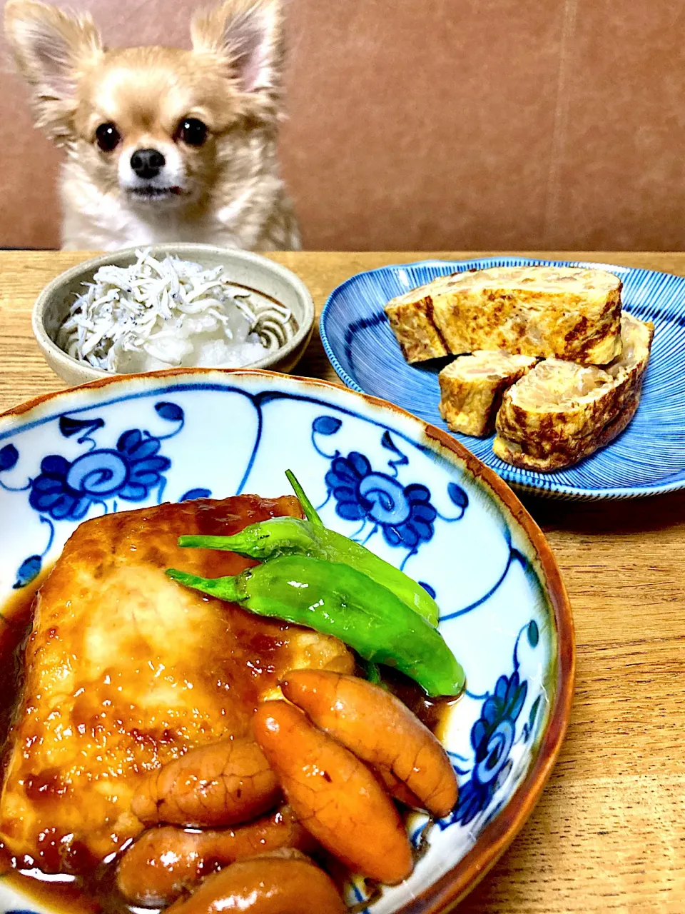 和食とチワワ　煮魚定食です。|エイコさん