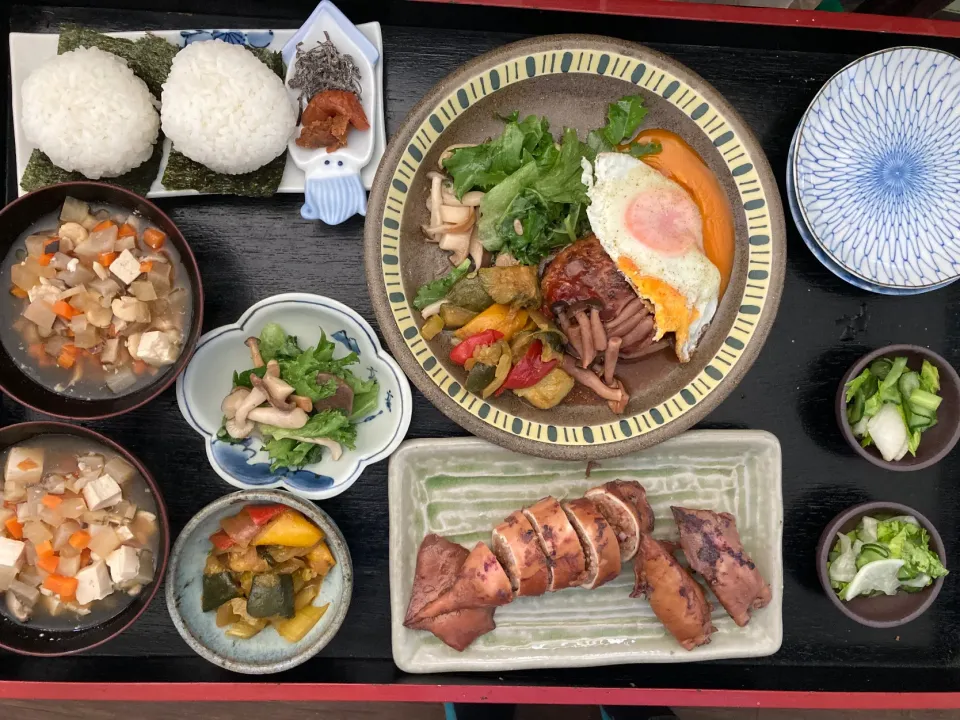 Snapdishの料理写真:イカ飯定食ほか|hiroaさん