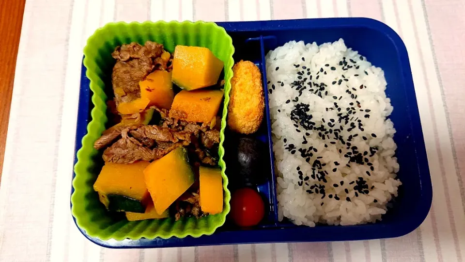 カボチャと牛肉の甘辛煮❤️旦那さんお弁当🎵😊|かおるcitronさん