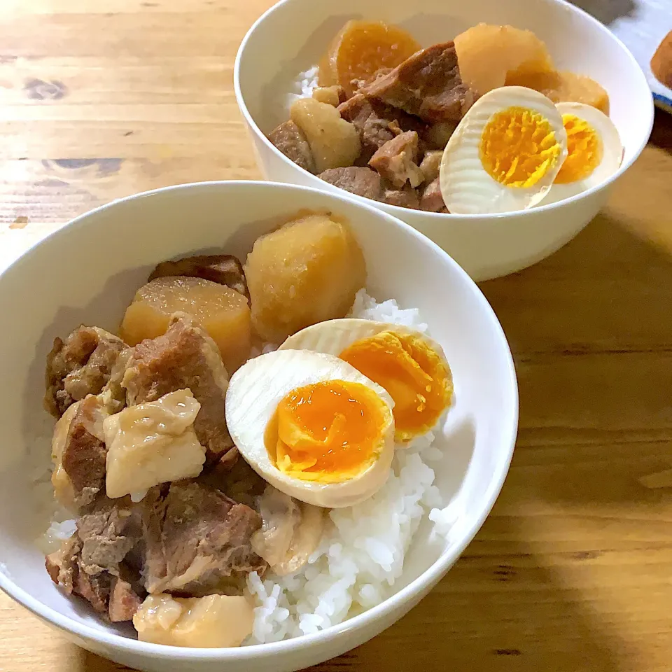 豚角煮と大根の丼|gohan♡さん