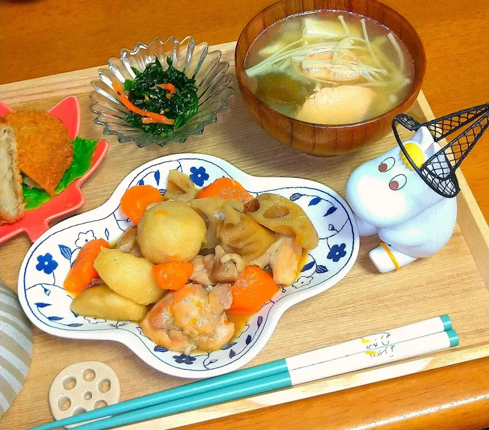 鶏肉と根菜の煮物|とししいたけさん