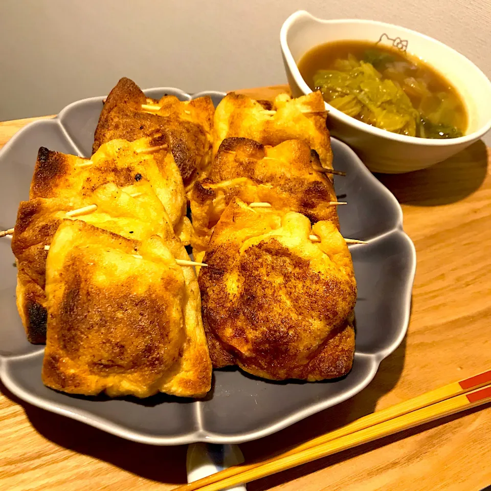 止まらない…サラダチキンの揚げ包みとスープカレー。全く飽きない…残りは明日の弁当…|エノーラさん