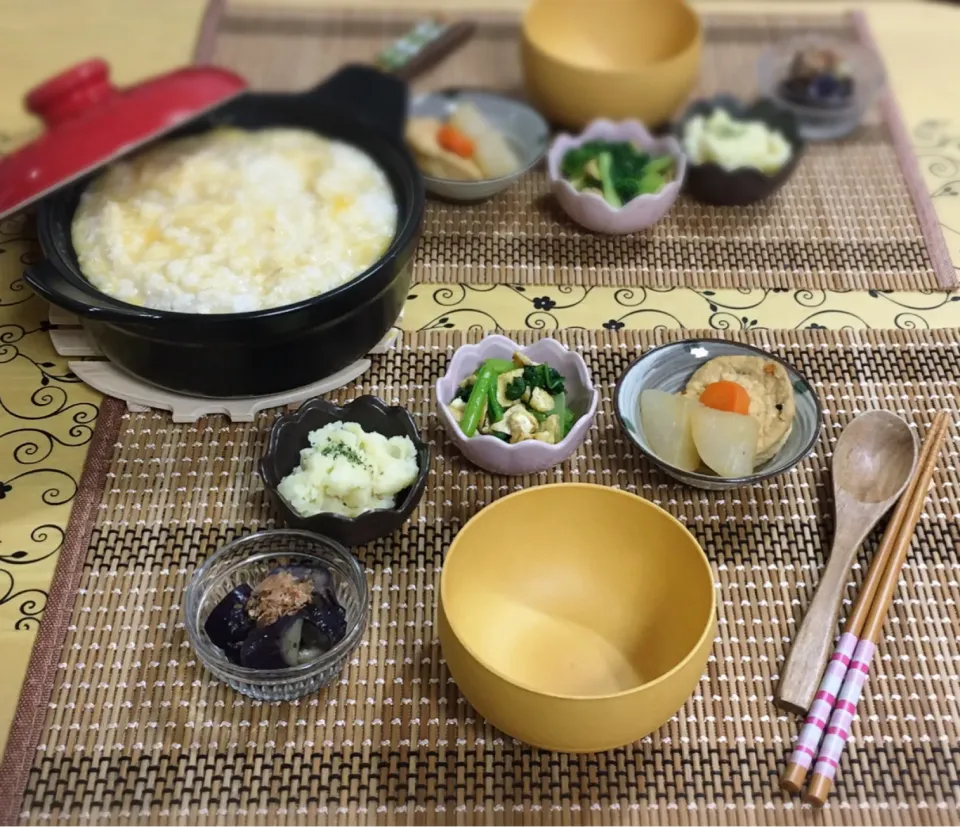 たまご粥でおばんざい風～夕飯|チムニーさん