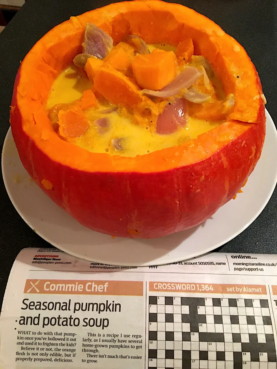 Seasonal pumpkin & potato soup (Morning Star Commie Chef recipe)|Nick Hiderさん