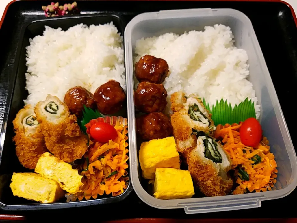 夫弁当、息子弁当|みどりさん