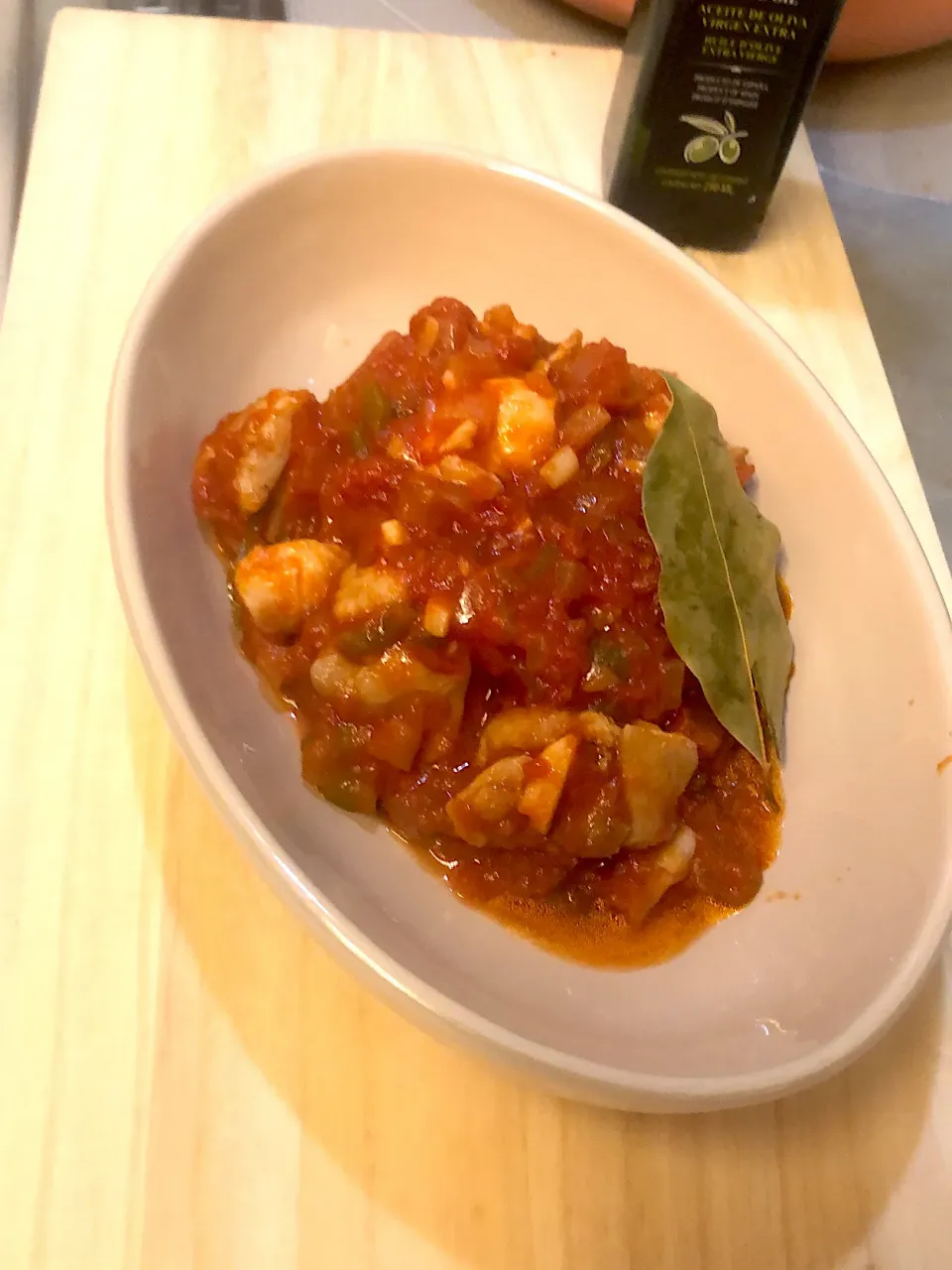 チキンと茄子のトマト煮込み|かたぎりさん