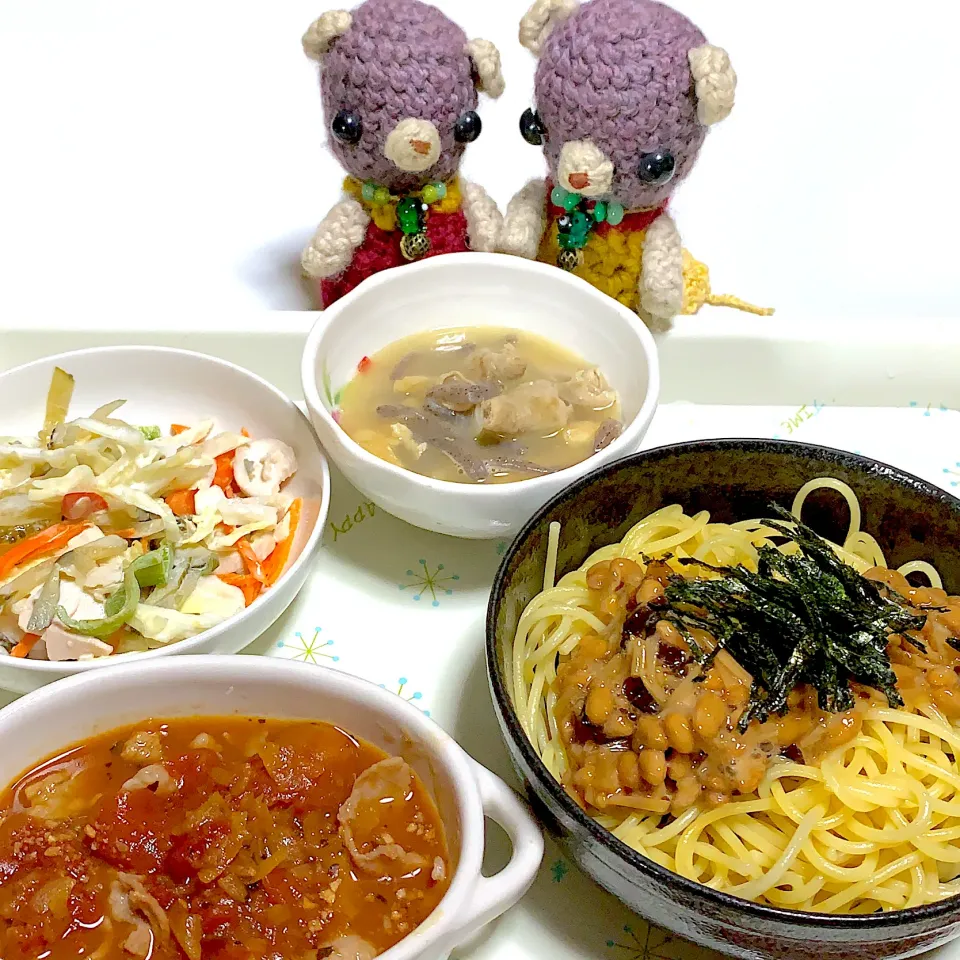 Snapdishの料理写真:人生初納豆パスタ（╹◡╹）|chagashiさん