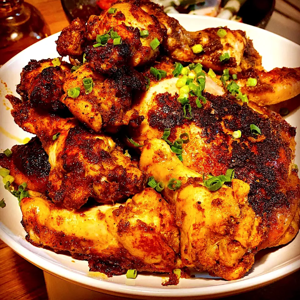 Friday Night Special Homemade Jerk Seasoning. #Sauce mix in Chicken Roasted Slowly #jerkchicken #salad  #homecooking #ilovecooking #chefemanuel|Emanuel Hayashiさん