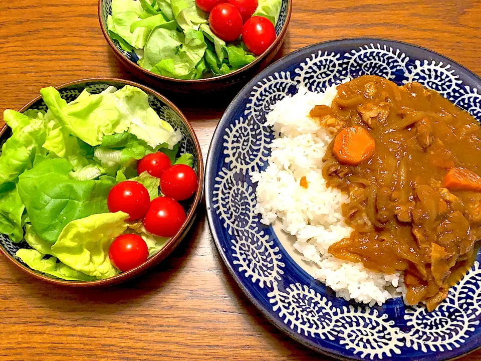 ポークカレー🍛サラダ🥗今日の夕食20201024|rococoさん