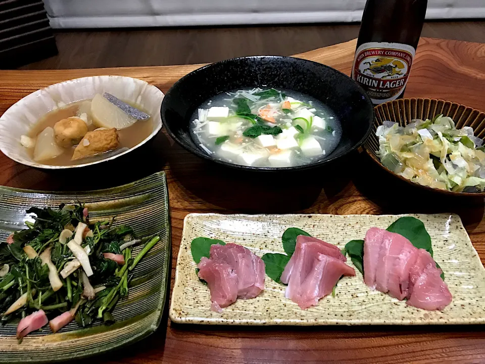 Snapdishの料理写真:2020.10.24 マグロのお刺身🍻🍻🍻|ゆみずさん