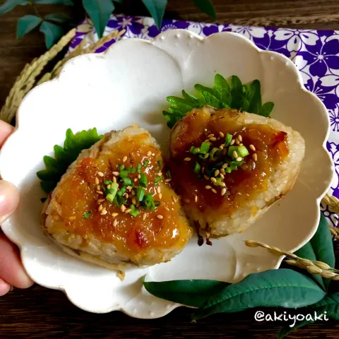 「まいたけ」を使ってみたSnapdishの料理・レシピ写真:柚子味噌焼きおにぎり