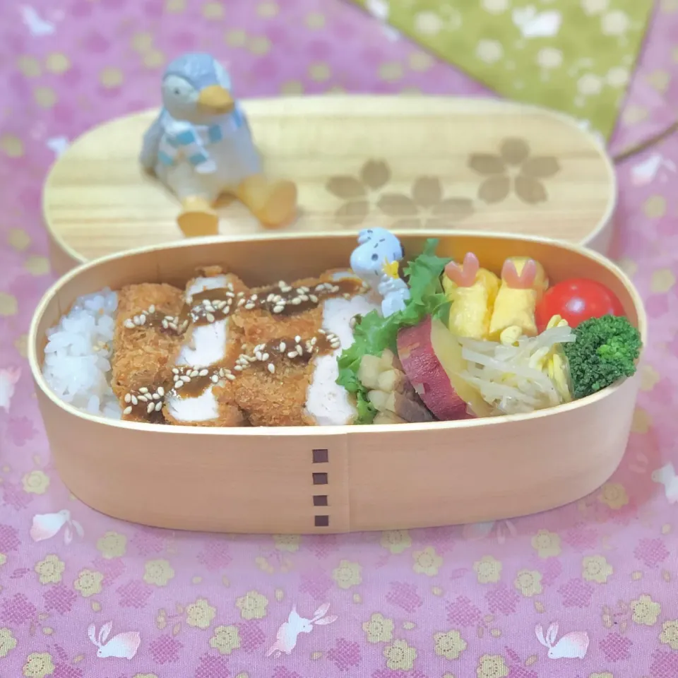 とんかつ☘の❤️ちゃんお弁当　10/7 水|sweet homeさん