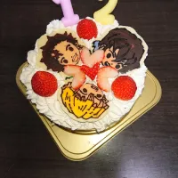 Snapdishの料理写真:鬼滅キャラチョコケーキ🍰|どんよりーなさん