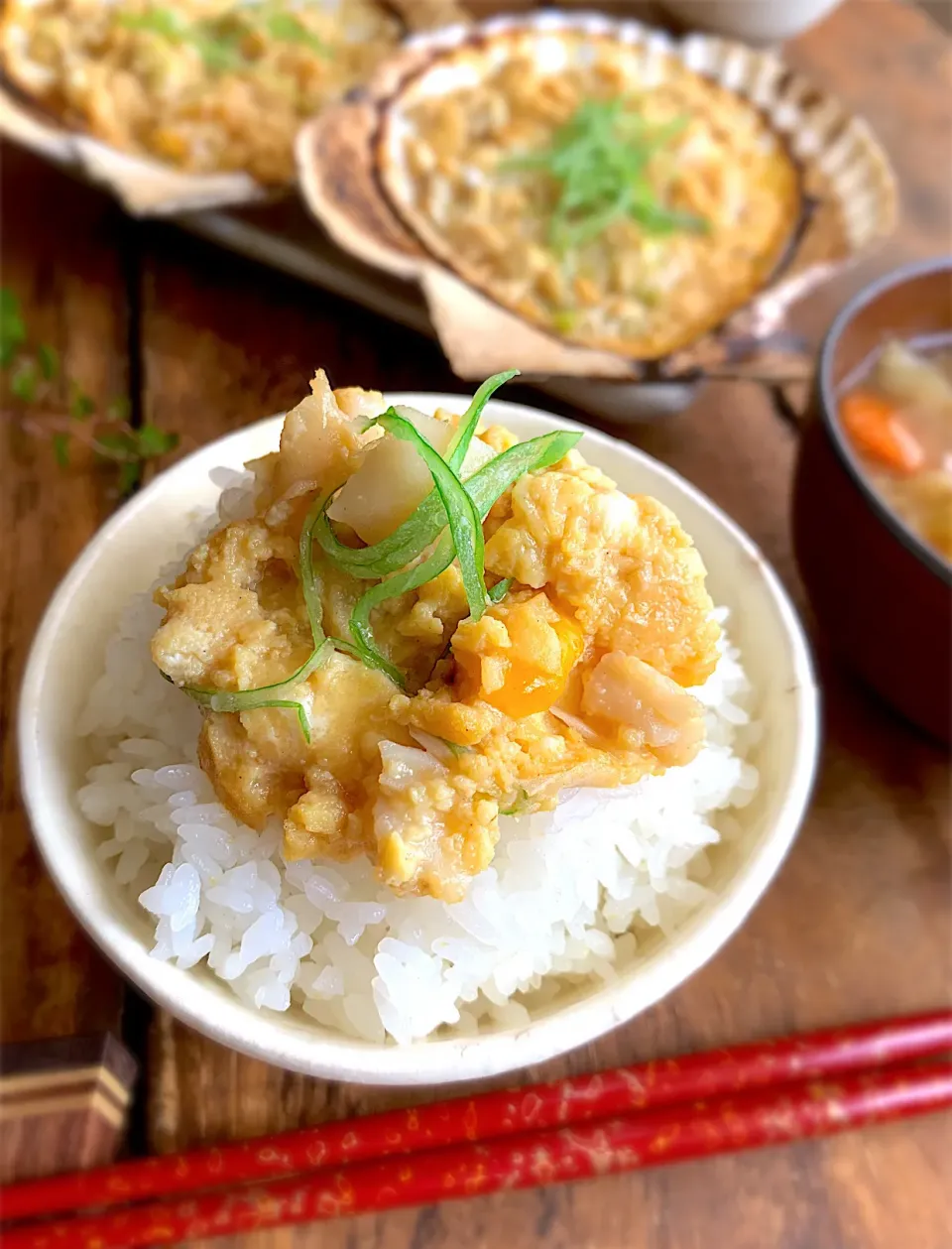 Snapdishの料理写真:レシピ：津軽郷土料理【たまご味噌(貝焼き味噌)】|呑兵衛料理家 おねこさん