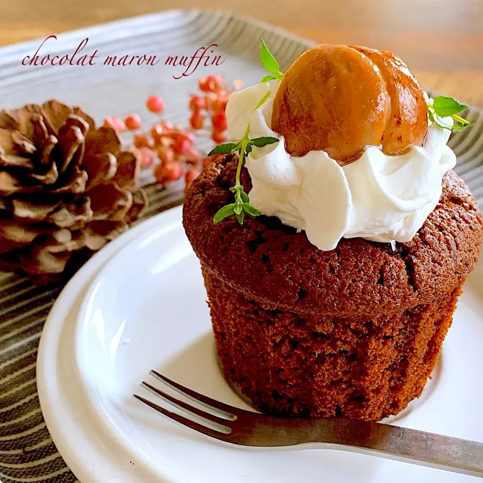 Snapdishの料理写真:🌰ショコラマロンマフィン🌰|ユッキーさん