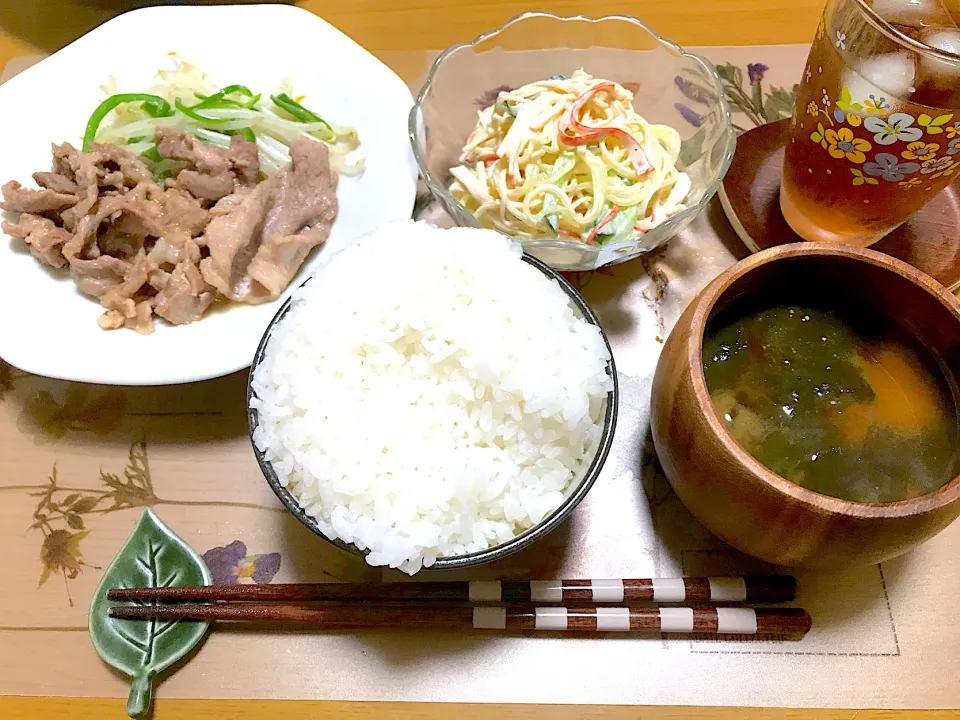 豚肉のすりおろし生姜焼き、つるりん春雨サラダ|Emiko Kikuchiさん