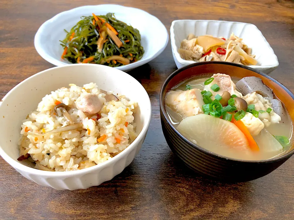 炊き込みご飯&芋の子汁|ママ子さん