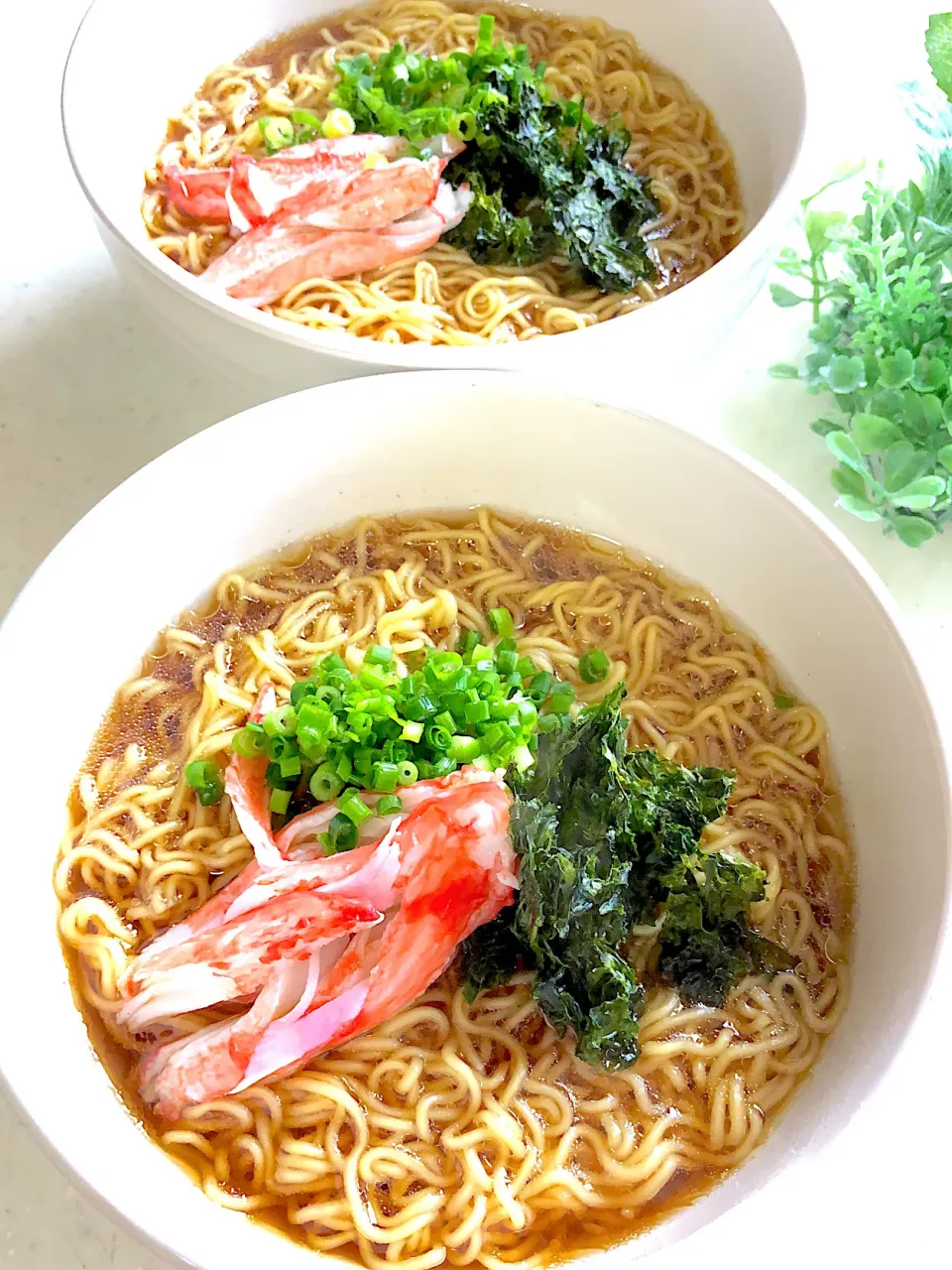 昔ながらの中華そば🍜in青海苔、カニカマランチ(*^▽^*)|みゆきさん