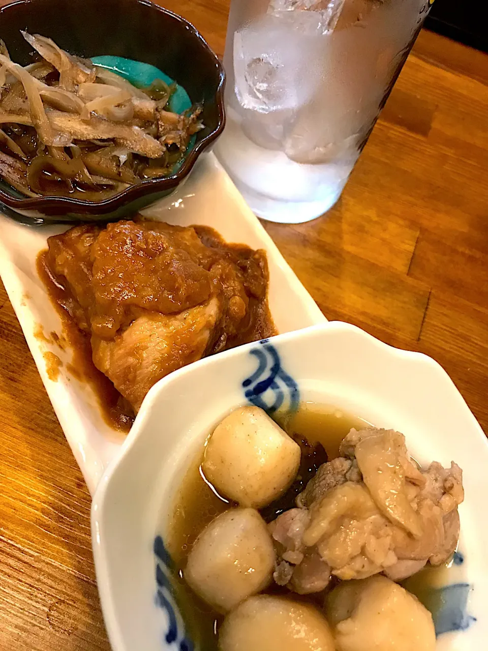 あて③盛　ごぼうと糸コン炊いたん　豚カタデミ煮　筑前煮|saturnさん