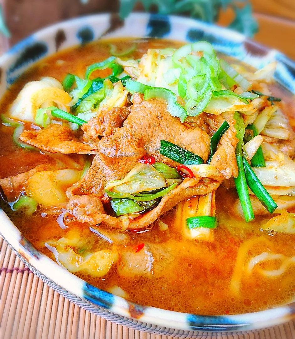 肉野菜炒めの味噌ラーメン|ポコさん