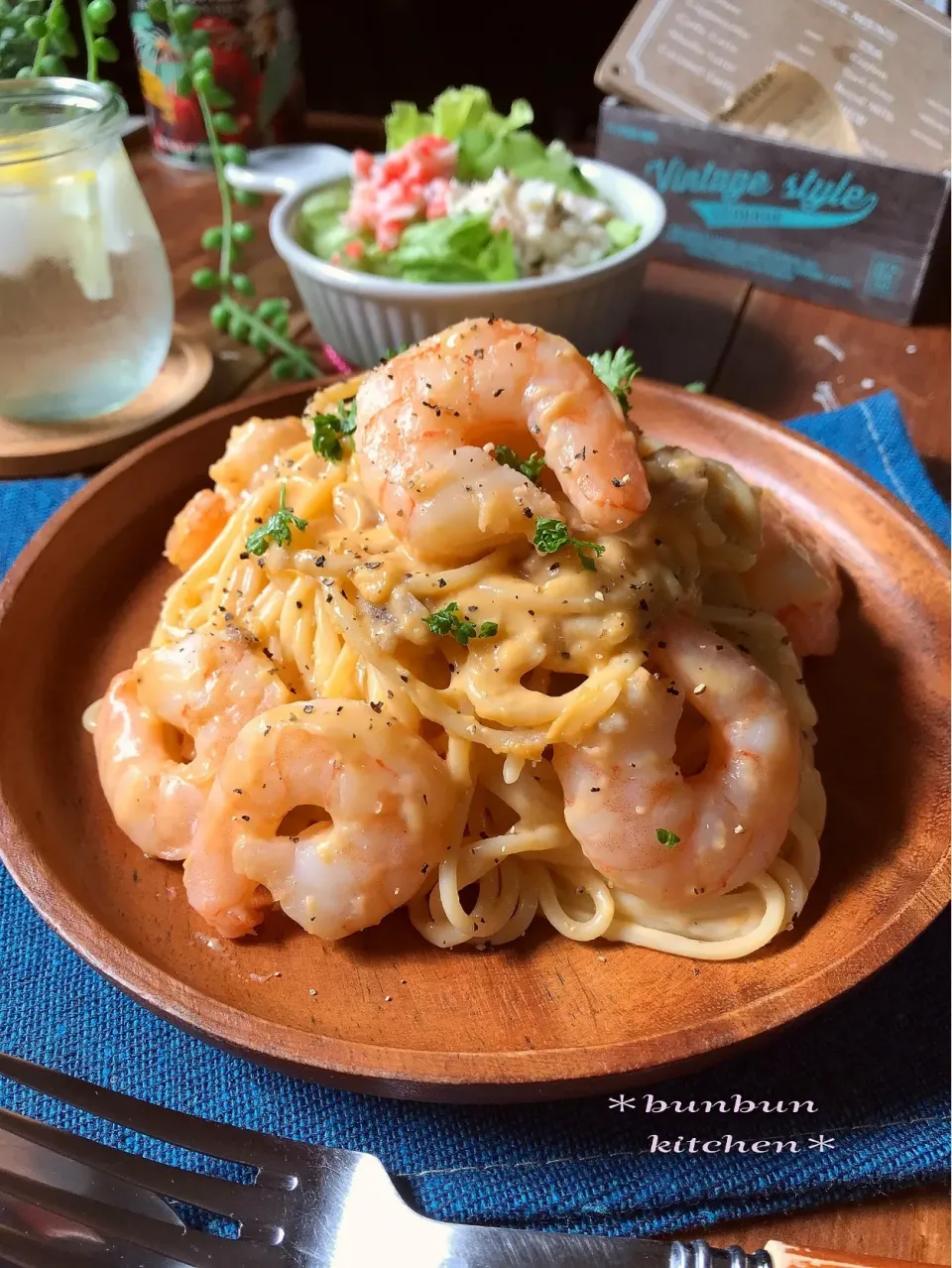 Snapdishの料理写真:海老のウニクリームパスタ🍝|ハナたなさん