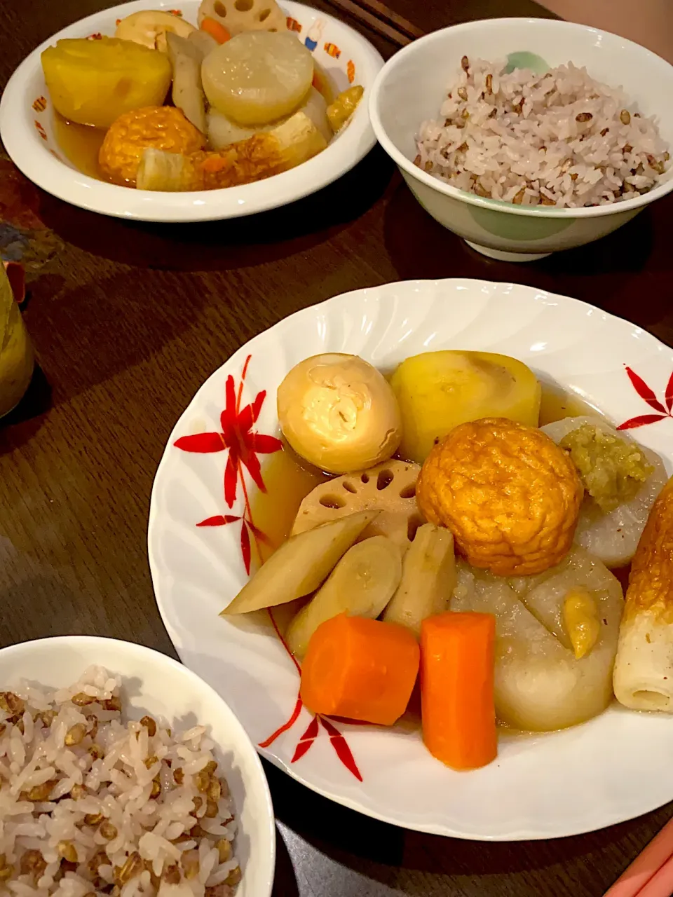 おでん🍢　柚子胡椒　和芥子　もち麦ごはん|ch＊K*∀o(^^*)♪さん