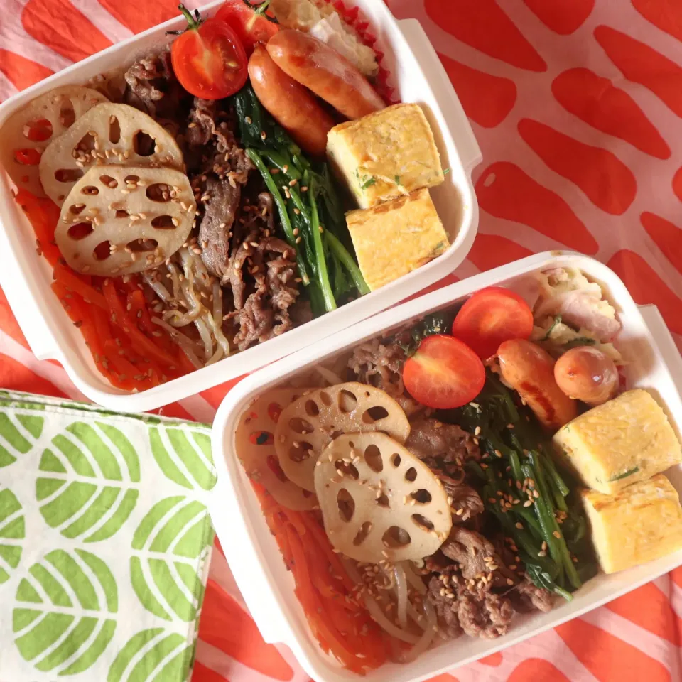 中学生男子年子弁当🍱ビビンバ丼|なかじー。さん