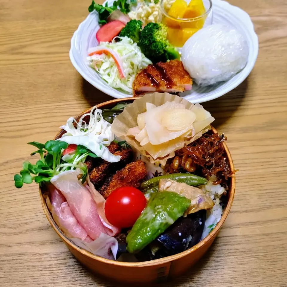 Snapdishの料理写真:『詰めるだけ楽々弁当 自分弁当はテキトー』|seri-chanさん