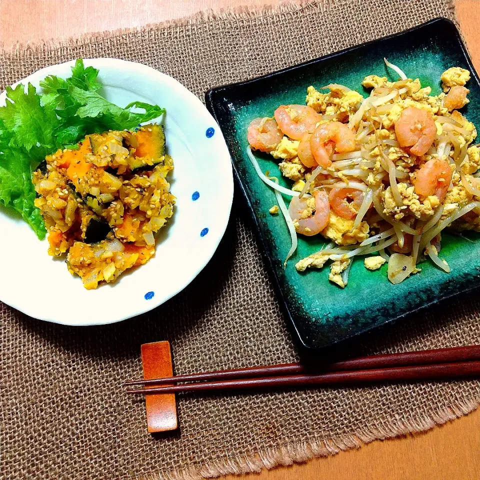 エビ玉もやしのカレー醤油炒め|真希さん