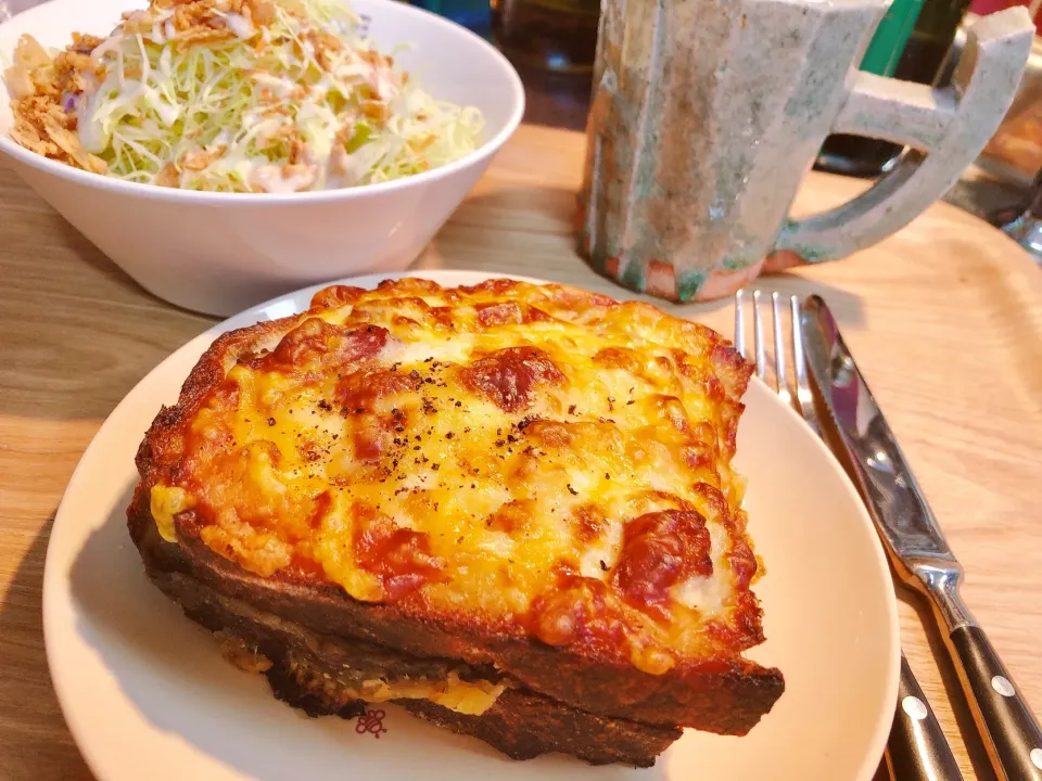 朝ごパン🍞bakeのクロックムッシュ😊温めて食べたら美味しさ倍増👍|海斗さん