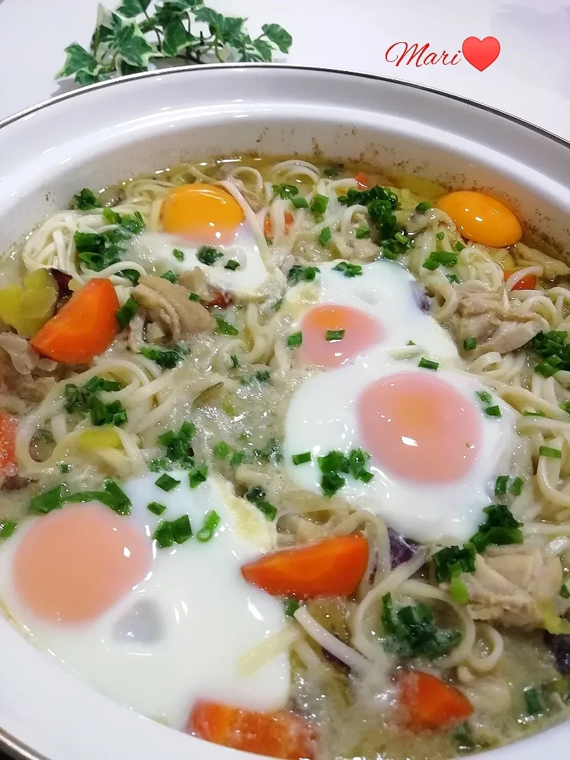 《レシピ有》さつまいもと鶏の味噌煮込みうどん。|Mariさん