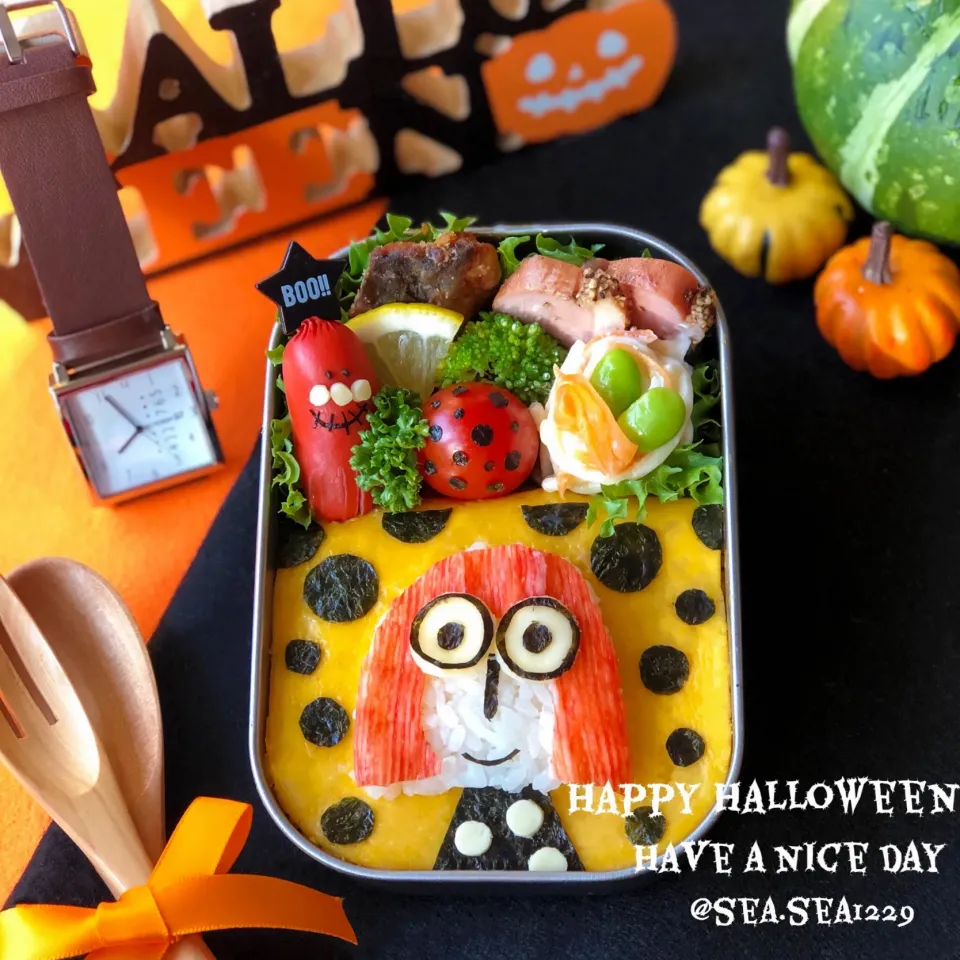 草間彌生さんのハロウィン弁当🎃👻|seaさん