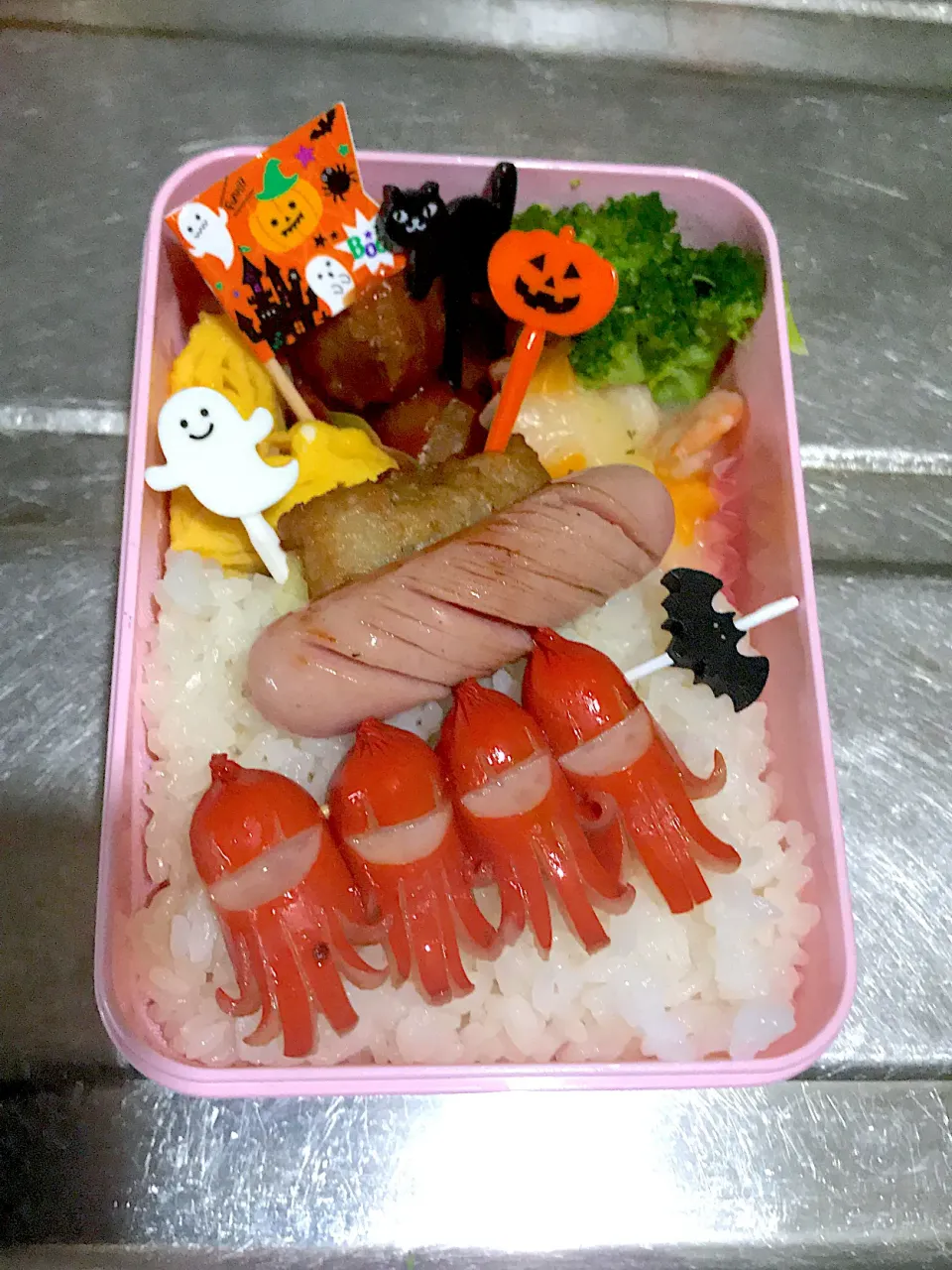 ハロウィン🎃ウインナーお弁当♪|こーやさん