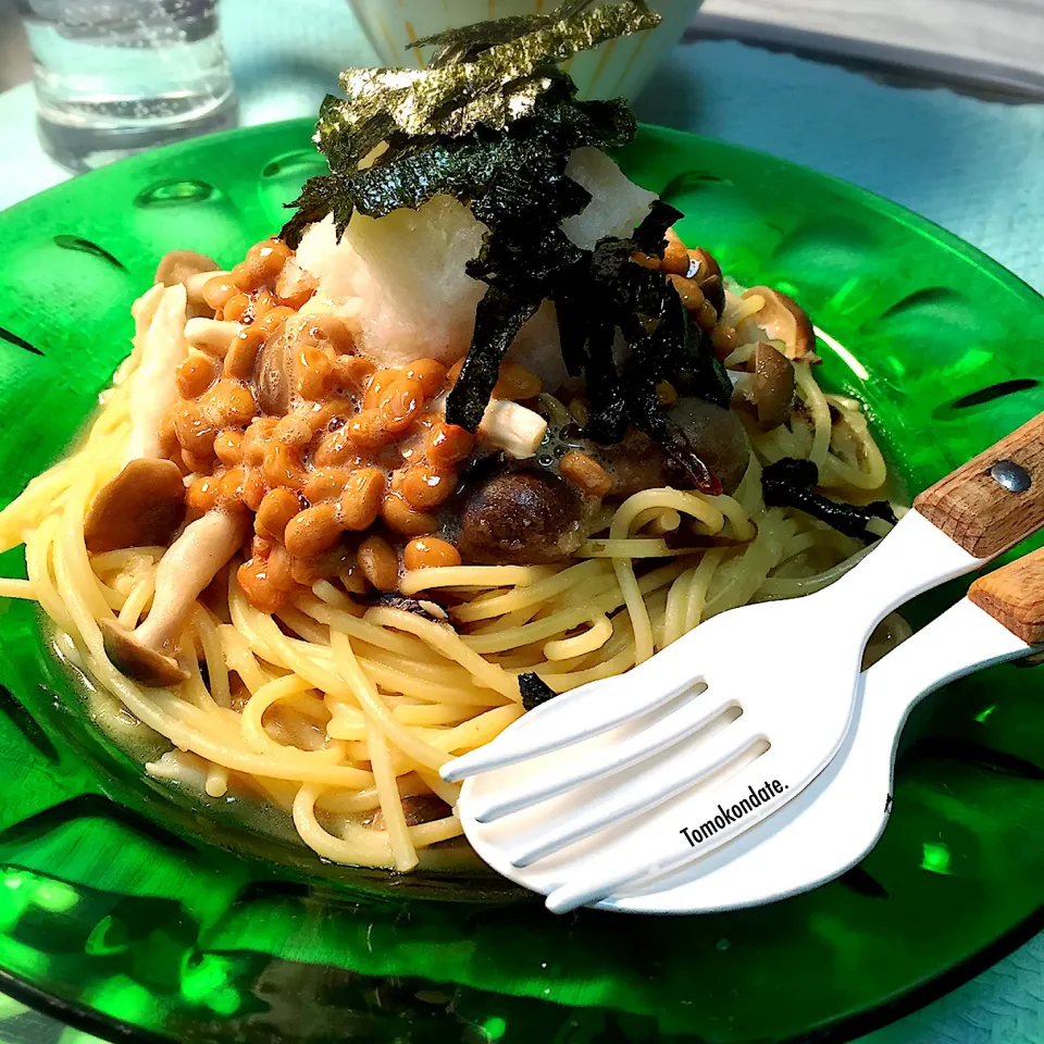 Snapdishの料理写真:フライパンだけで納豆おろしパスタ🍴|🇯🇵ともこちゃん。さん