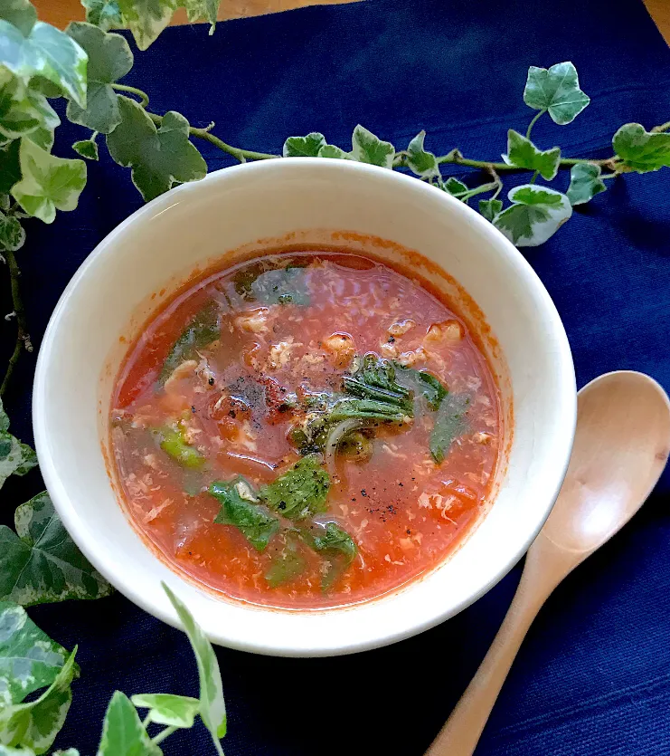 🥄🥗朝のサラダ🥗が あったかスープに変わる季節🥄🍅|Hollyさん