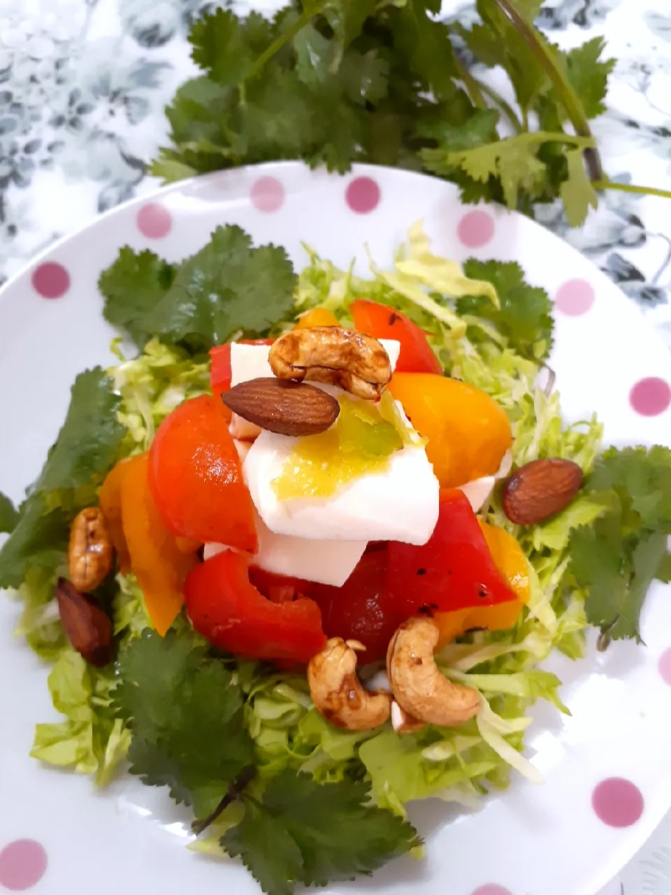 🔷農家さんの朝採り🍀🌱野菜と焼きパプリカの🥗サラダ🔷|@きなこさん