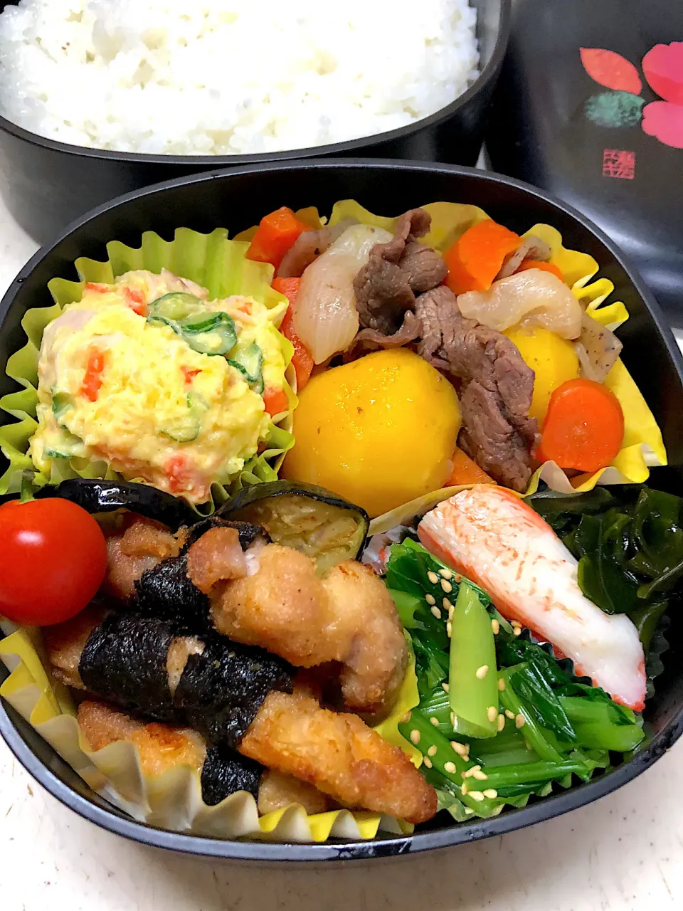 肉じゃが・海苔巻き唐揚げ弁当|teteさん