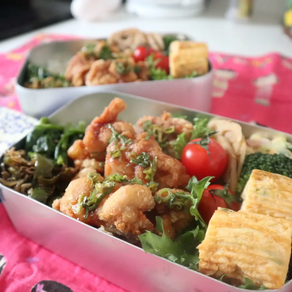 中学生男子年子弁当🍱油淋鶏のっけ弁|なかじー。さん