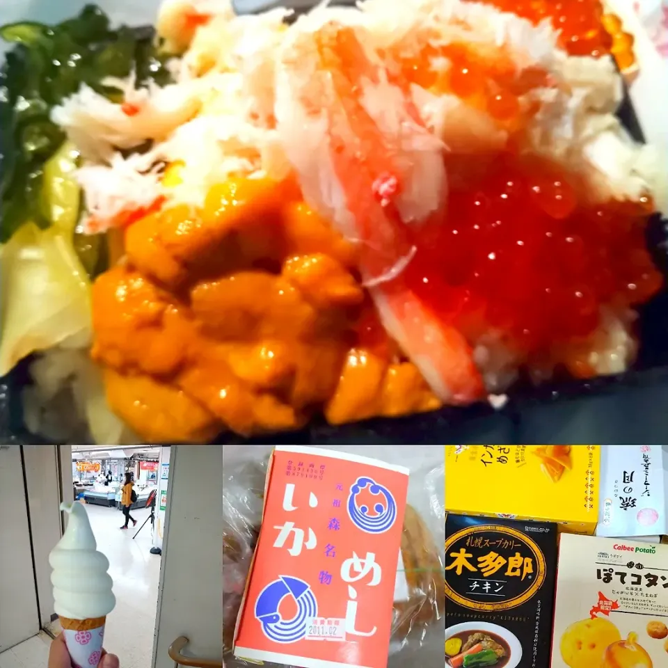 かなり久しぶりの北海道展☆うに、カニ、イクラの豪華三色丼、チーズソフトクリーム、いかめしetc|うたかた。さん