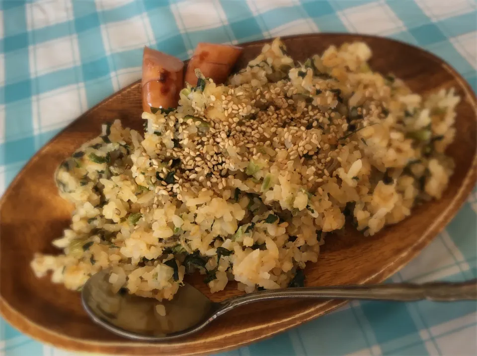 Snapdishの料理写真:ちりめん高菜チャーハン|和美さん